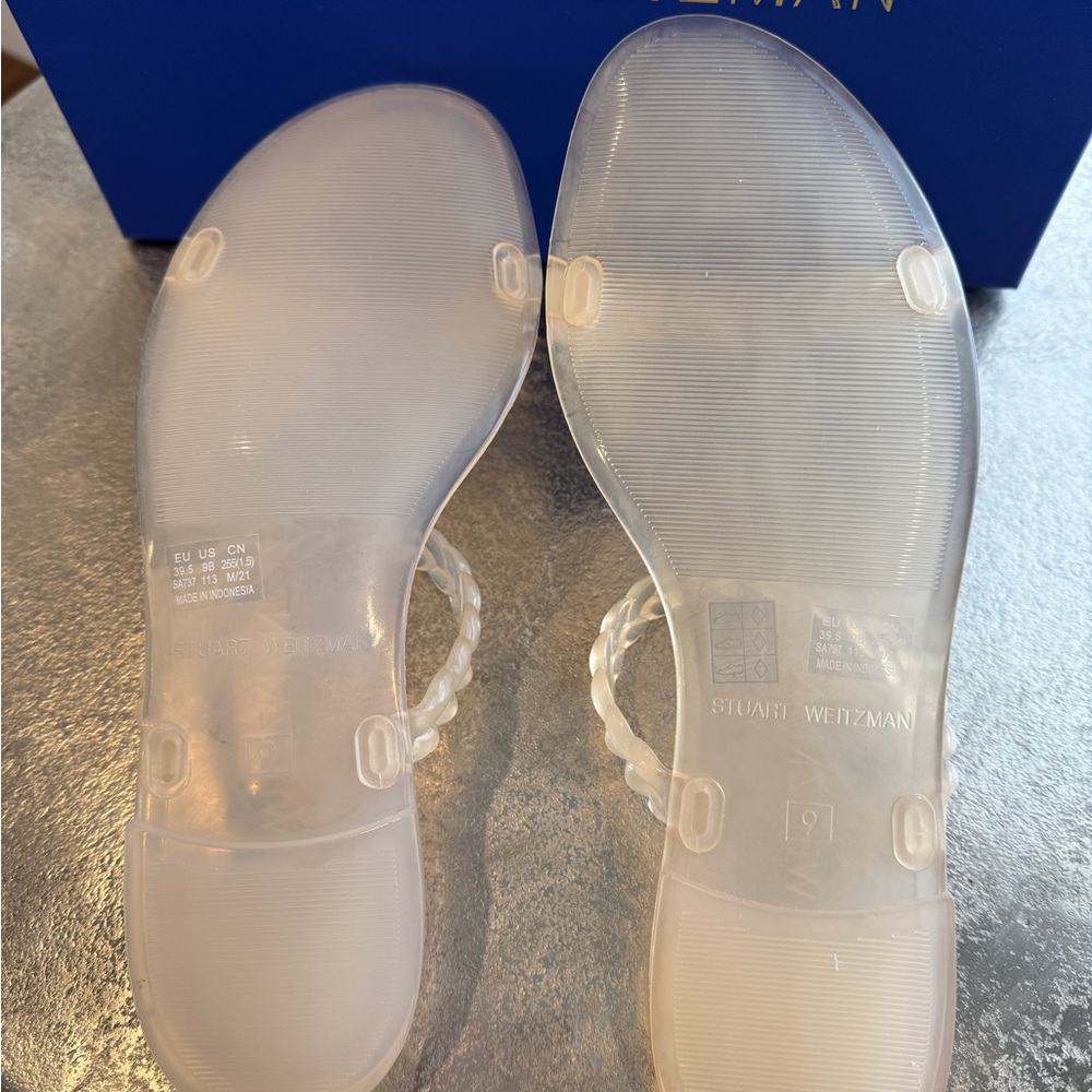 Stuart Weitzman Cream Braided Sandals - Picture 4 of 4